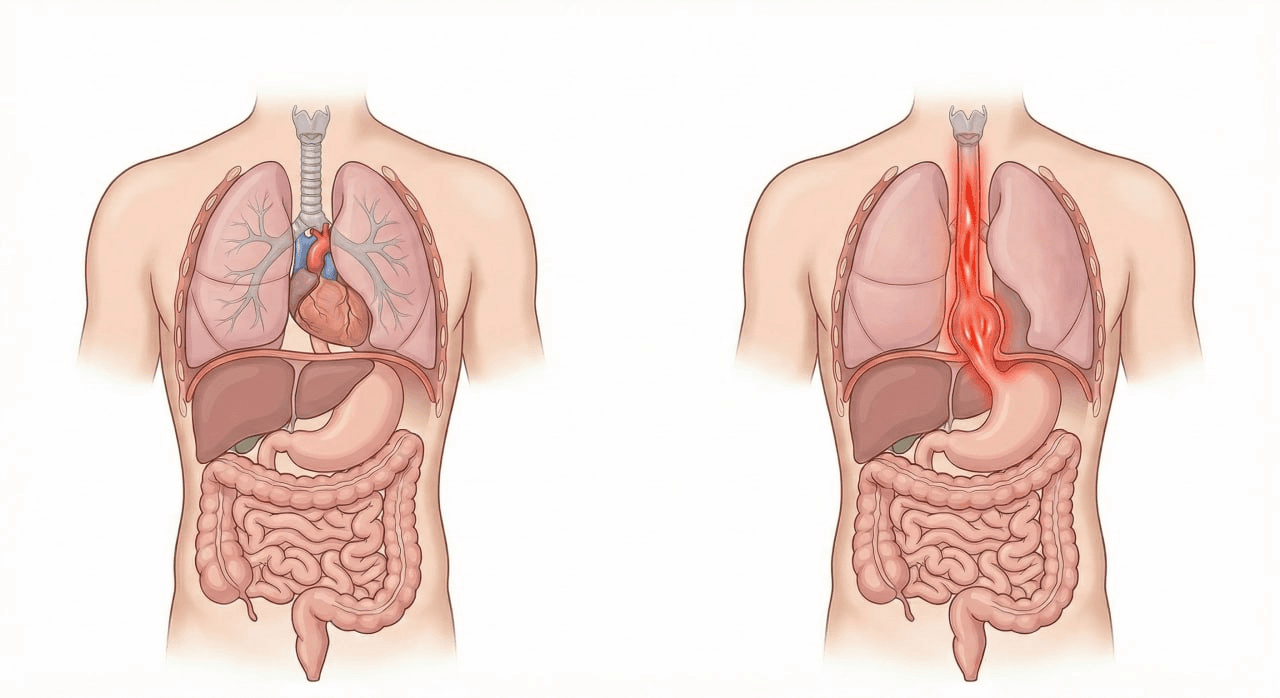 Схема анатомії: ГСОД — до та після операції